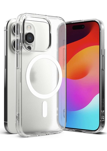 Iphone 15 Için ile Uyumlu Arkası Mat Görünümlü Polikarbonat Kenarları Silikon Parmak Izi Tutmayan Yüksek Kalite Şeffaf Silikon Kılıf (Manyetik, 15)