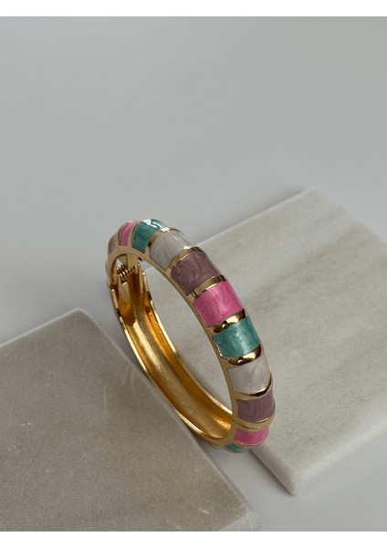 Rengarenk Şekilli Altın Detaylı Gold Kelepçe modelleri