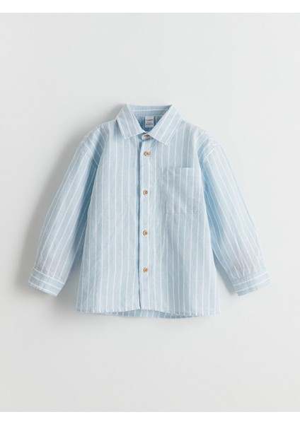 Yeni Sezon Uzun Kollu Çizgili Erkek Çocuk Gömlek modelleri