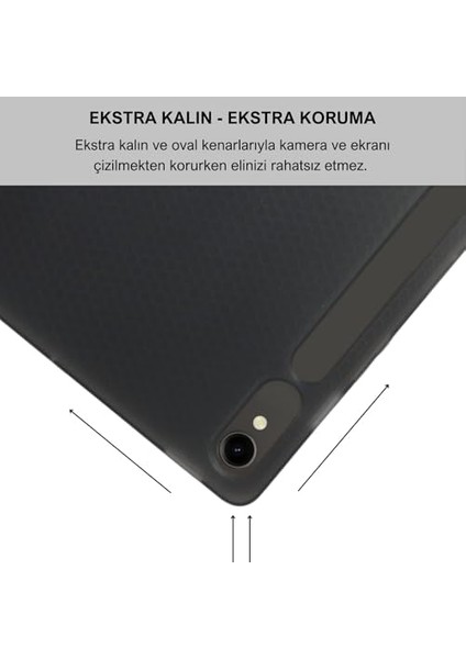 Tab S9 Fe 10.9 Inç Uyumlu Smart Kılıf, S Pen Kalemlikli, Trifold, Esnek, Mat, Darbeye Tam Dayanıklı Tablet Kılıfı (Siyah) fiyatları