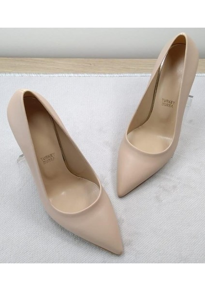 Kadın Stiletto Ayakkabı Ten Cilt 8.5 cm Topuk Boyu fiyatları