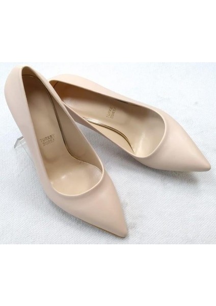 Kadın Stiletto Ayakkabı Ten Cilt 8.5 cm Topuk Boyu modelleri