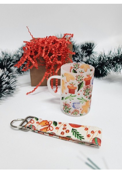 Kurabiye Adam Gingerbread Man Yılbaşı Noel Temalı Çay Bardağı Çay Fincanı Anahtarlık Hediye Seti