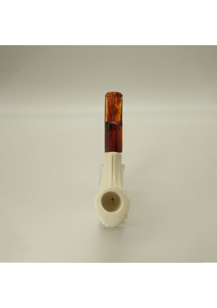 El Yapımı Lületaşı Pipo, Yaprak Form, Filtre Takılabilir, Özel Kututlu, 17 cm