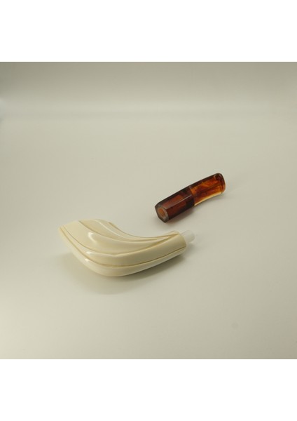 El Yapımı Lületaşı Pipo, Yaprak Form, Filtre Takılabilir, Özel Kututlu, 17 cm