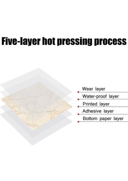 Beyaz Mermer Desenli Alüminyum Plastik Duvar Sticker (30*30) - Lisinya