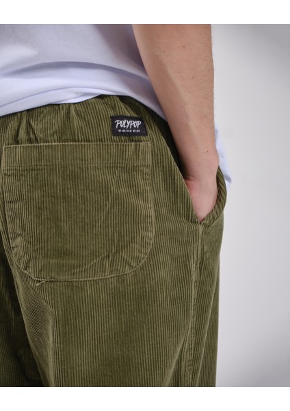 Fitilli Kadife Loose Fit Beli Lastikli Pantolon fırsatları