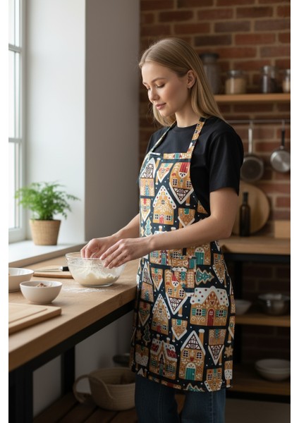 Unisex Mutfak Önlüğü Aşçı Önlüğü Yeni Yıl Yılbaşı Noel Baba