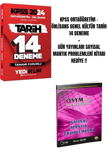 Yediiklim Yayınları Ortaöğretim - Önlisans Genel Kültür Tarih 14 Deneme