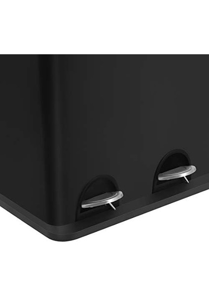 54 Litre Mutfak Çöp Kutusu Pedallı Çöp Kovası, 3 Bölmeli, Iç Kovalar ve Atık Ayırma Için 6 Etiket, Çöp Ayrıştırma Sistemi, Siyah LTB54B fiyatları