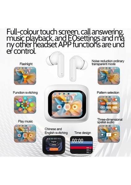 Bluetooth Kablosuz Kulaklık LED Dokunmatik Ekranlı Şarj Kutusu Renkli LCD Hızlı Bağlantı fiyatları