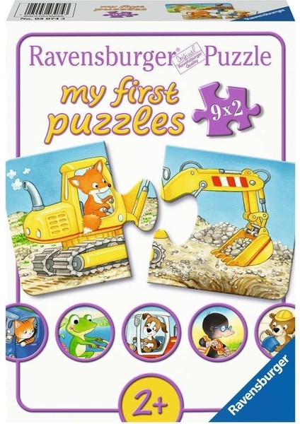 30743 Inşaatçı Hayvanlar Çocuk Puzzle, 9x2 Parça