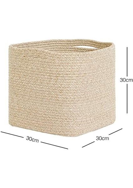 Textile Bej Kırçıllı Pamuklu Sepet 30 x 30 x 30 cm modelleri