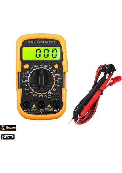 Avometre Buzzerli Dijital Elektrik Ölçüm Aleti Multimetre Cihazı ( Lisinya )