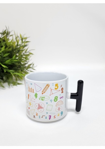 Öğretmenler Için Matematik Temalı Best Teacher Ever Yazılı Porselen T Kupa Bardak Latte Fincanı modelleri