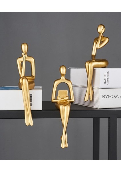 Iskandinav Tarz Dekoratif 3 Adet Soyut Düşünen Heykel Biblo Ev Dekorasyon Raf Dekoru Oturma Odası Aksesuar fiyatları