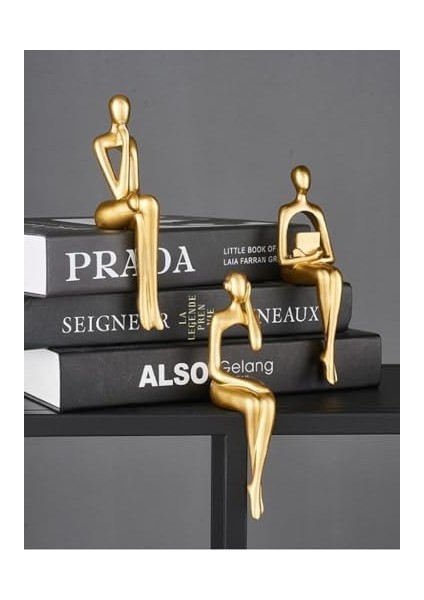 Iskandinav Tarz Dekoratif 3 Adet Soyut Düşünen Heykel Biblo Ev Dekorasyon Raf Dekoru Oturma Odası Aksesuar modelleri