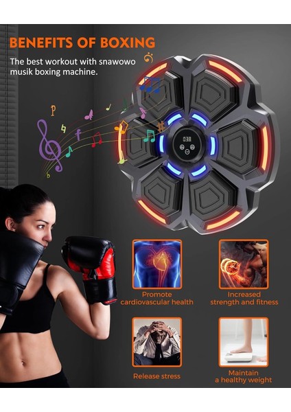 Bluetooth Hoparlör Özellikli Duvar Boks Makinesı 9 Mod Seviye Ayarlı Müzikli Boks Makinesı - Lisinya indirimleri