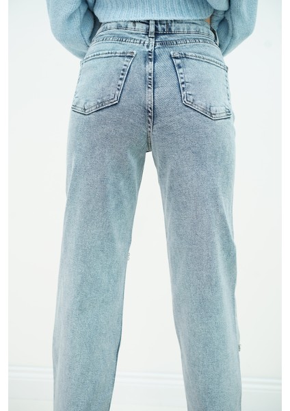 Taşlı Kesik Paça Pantolon modelleri