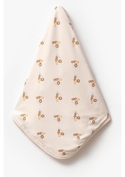 BUBBLES%100 Pamuk Baskılı, Çift Katlı Bebek Battaniyesi (Motor)