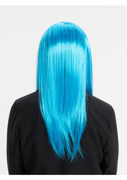 Açık Mavi Renk Uzun Düz Parti Peruğu - Lisinya fiyatları