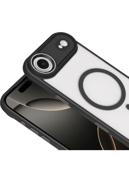 17 Air Için Kılıf Uyumlu Şarj Özellikli Krom M-Safe Silikon Kapak (Siyah) modelleri