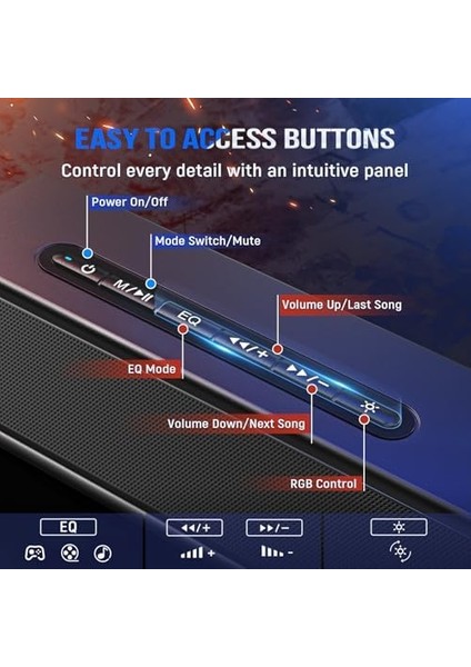 Ampligame A22 Rgb Gaming Hoparlör - Subwoofer&apos;lı Pc Ses Sistemi - 3.5mm Aux Girişli - Masaüstü ve Tv Uyumlu modelleri