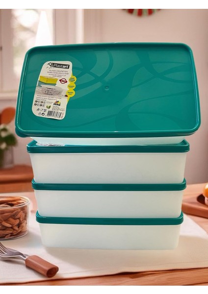 4 Adet Derin Dondurucu Saklama Kabı - 2.1 Litre - Hızlı Dondurma Özelliği