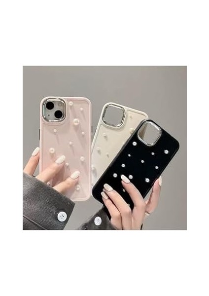 Aksesuar 13-14 ve 15 Uyumlu 3D Pearl Oyuncak Tasarımlı Esnek Silikon Kılıf - Siyahpearl fiyatları