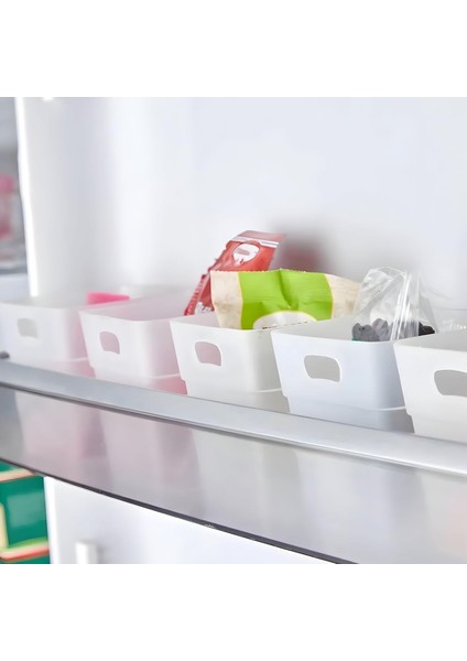 Amaçlı Düzenleyici Set, 6&apos;lı Beyaz Plastik Organizatör, Buzdolabı ve Mutfak Çekmece Düzenleyici