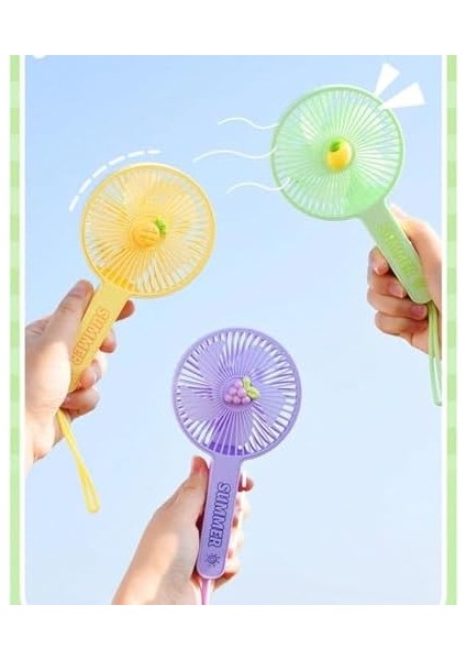 Şarjlı El Fanı Taşınabilir Şarjlı Portatif Soğutucu Mini Klima Sarı modelleri