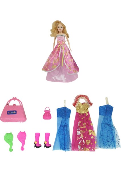 Bebek Yedek Elbiseli ve Aksesuarlı - 1115-21 - Açık Pembe (Lisinya) fiyatları