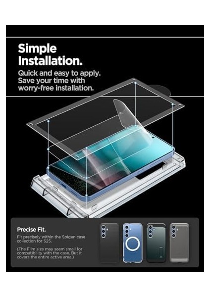 Galaxy S25 ile Uyumlu Ekran Koruyucu Film Kolay Kurulum Shield Ez Fit Hd - AFL09091 modelleri