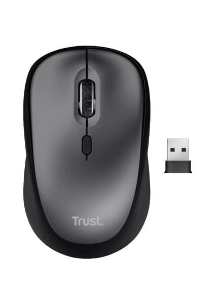 24549 Yvi+ Sessiz Kablosuz Mouse-Siyah, Ekstra Uzun Pil Ömrü 12 Aya Kadar Kullanım, Sessiz Düğmeler,8 Metrelik Kablosuz MENZIL,800 ile 1600 Dpı,geri Dönüştürülmüş Içerik%82,rf 2.4ghz modelleri