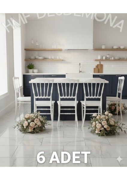 6 Adet Balkon Bahçe Düğün Mutfak Organizasyon Sandalyesi