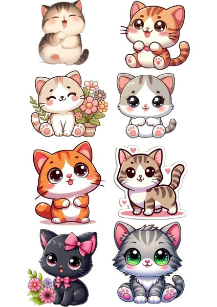 Kedi Telefon Laptop Notebook Tablet Defter Matara Stiker Etiket ST2123