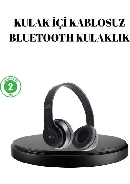 Techmrt Bluetooth 5.0 Kablosuz Kulaklık – Extra Bass, Tf Kart Desteği, 3.5mm Aux Girişli