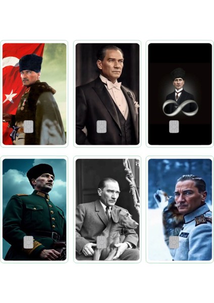 Kart Kaplama Sticter Etiket 6 Adet Atatürk 60002