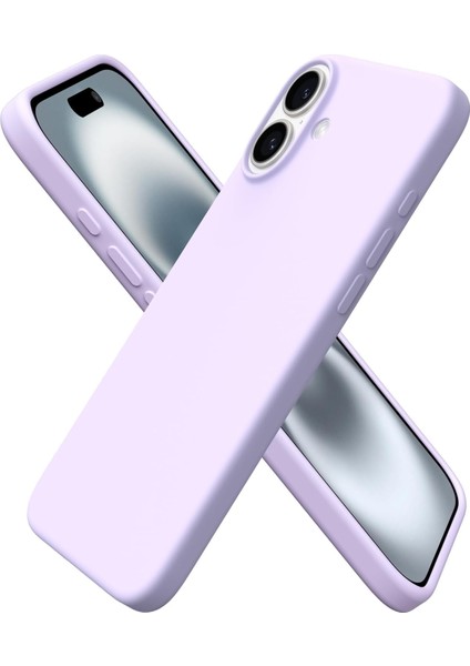 16 Plus Kılıfı 6.1" ile Uyumlu, Ince Sıvı Silikon 3 Katmanlı Tam Kaplamalı Yumuşak Jel Kauçuk Darbeye Dayanıklı Telefon Kılıfı, Çizilmez Mikrofiber Astarlı Koruyucu Kılıf, Lila