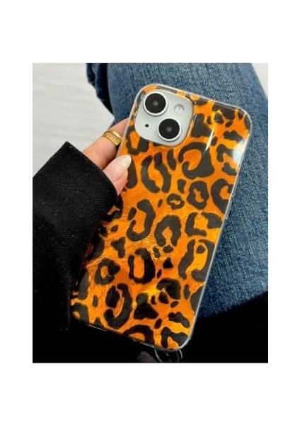 Go Aksesuar 13-14 - 15 Uyumlu Leopar Renk Geçişli Parlak Tasarımlı Silikon Kılıf - Leopar modelleri