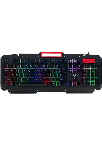 KB-R800 Metafor USB Gökkuşağı Aydınlatmalı Q Metal Yüzey Gaming Oyuncu K