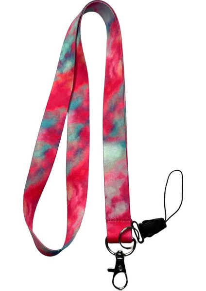 Fuşya Rengarenk Boyun Ipi ve Telefon Askısı Lanyard