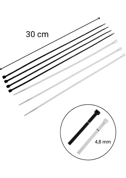 4,8X300 Siyah Kablo Bağı & Plastik Kelepçe & Kelepçe 100 Adet (Paket) modelleri