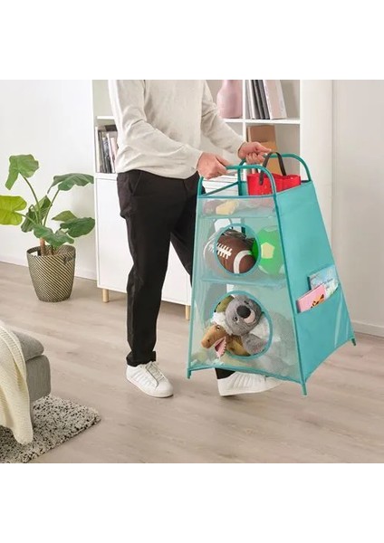 Tıgerfınk Bölmeli Saklama Kutusu Turkuaz 82 x 52 x 52 cm