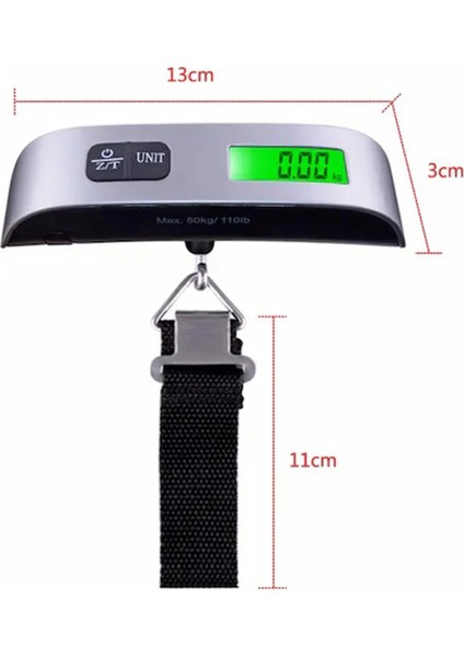 Dijital Işıklı Elektronik Askılı El Bagaj Tartısı Bavul Kantarı Seyahat Çantası 50KG - Lisinya modelleri