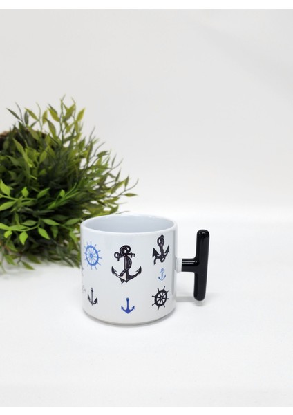 Isme Özel Kişiye Özel Gemiciye Hediye Gemi Çapa Baskılı Porselen T Kupa Bardak Latte Fincanı modelleri