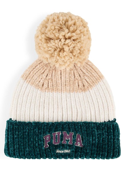 02605202 Varsity Beanie Varsity Gre Bej - Siyah - Beyaz Kadın Bere