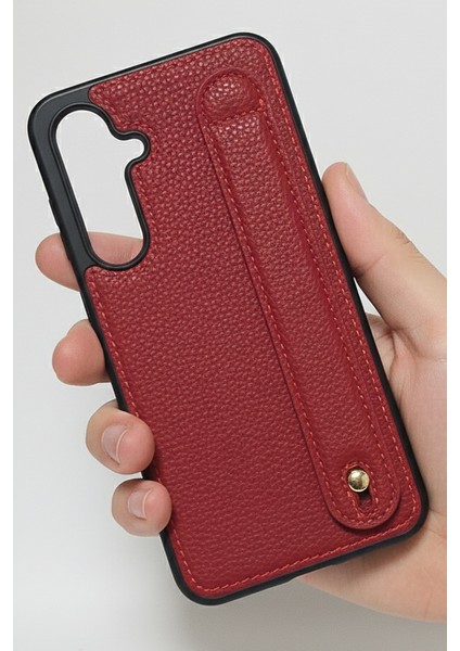 Samsung Galaxy S24FE Bordo,tutmaçlı Yumuşak Deri Kılıf