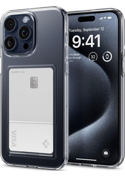 15 Pro Max ile Uyumlu Kılıf Crystal Slot Crystal Clear - ACS06587