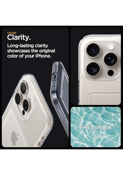 15 Pro Max ile Uyumlu Kılıf Crystal Slot Crystal Clear - ACS06587 modelleri